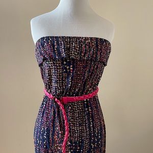 Floral strapless maxi dress